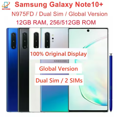 Samsung Galaxy Note 10 Plus Note10+ Duos N975FD Dual Sim Global Version 12GB 256/512GB 6.8" OLED Exy