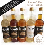 Trieste Italian Syrup 650 ML - Coffee Syrup: Caramel, Vanilla, Rum, Hazelnut, Irish Cream, Almond