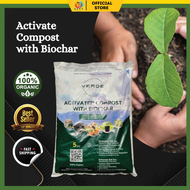 Activated Compost With Biochar 5KG | Tanah sihat untuk Tanaman Baja Organik charcoal like residue ma