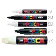 UNI POSCA WHITE/BLACK 1M 3M 5M 8K 17K ACRYLIC MARKERS (SOLD PER PIECE) acrylic marker posca marker p