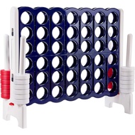COSTWAY Giant Connect 4, Four in A Row Game Set with 42 Jumbo Rings & Quick-Release Slider, 120 x 10