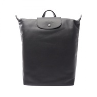 [二手] Longchamp Le Pliage XTRA M 雙肩包，黑色皮革，10287987001