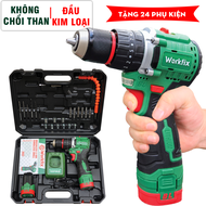 [Kèm Phụ Kiện] Máy Khoan Pin Workfix WF-ID1610BL - Bộ 2 Pin - 3 Chức Năng - Motor Không Chổi Than