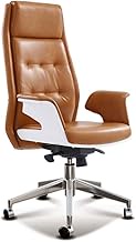 Executive Office Lounge Chair, Cowhide Leather Ergonomic Swivel Gaming Chair Backrest Reclining Sleeping Extra Large Boss Chair (Color : Black, Size : Cowhide) (Beige Sipi) The New