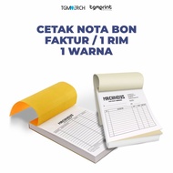 Cetak Custom Nota Bon Faktur NCR Cetak 1 Warna | 1 Rim