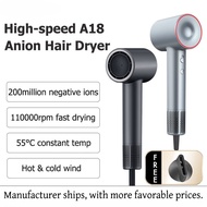 Hair Dryer Ionic A18 1600W Ultra Fast Drying Hairdryer High Speed Negative Ion Hair Dryer Profession