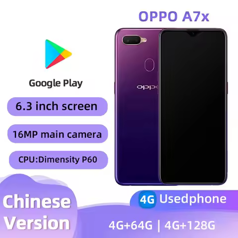 oppo A7x 4G Android CPU MediaTek Dimensity P60 6.3 inches SmartPhone Screen ROM 64GB/128GB 3500mAh C