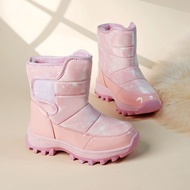 Winter Children Snow Warm Boots Fur Shoes Boys Sneaker Rubber Hiking Shoe  Fashion Children Shoes Wa