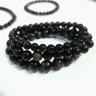 2497# Golden Obsidian (Wealth Avoid Bad Luck） Natural Golden Obsidian Bracelet