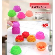 12 pcs KH Mold TWISTER putu ayu cake, pudding party cake agar jelly plastic FOOD GRADE material