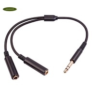 Audio Adapter Cable 6.35 mm Male to 2 6.35 mm Female Audio Adapter Cable 1/4 6.35mm Plug to Dual 6.3