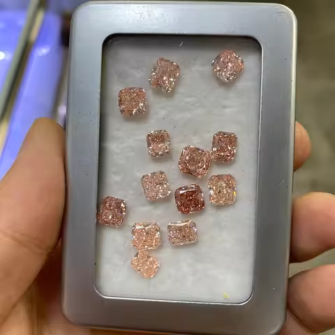 Fancy Pink CVD Lab Grown Diamond Radiant/Cushion/Princess Cut 2ct
