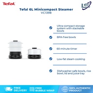 Tefal 6L Minicompact Steamer VC1398 | 800W Power | 60-Minute Timer | Low-fat Steam Cooking