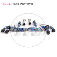 HMD Titanium Exhaust System Performance Catback For Chevrolet Corvette C8 Valve Muffler With X Racin