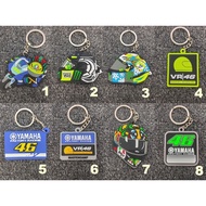 KEYCHAIN GETAH MOTORCYCLE HELMET MOTORBIKE YAMAHA LOGO 46 HELMET SNOWMAN VR/46 LOGO