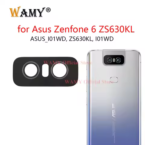 WAMY Rear Back Camera Glass Lens Replacement for Asus Zenfone 6 ZS630KL 101WD With Sticker
