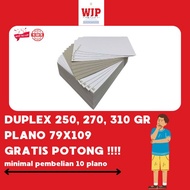 KARTON DUPLEX 250, 270, 210 GR UKURAN A4, F4, A3, 79X109