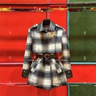 Áo Khoác Len Kẻ Caro Màu Hồng Thanh Lịch Phong Cách Pháp Cao Cấp Cho Nữ Mùa Thu Đông Áo Khoác Ngoài 