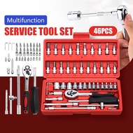 Multifunction 46pcs Portable Tool Box Car Motorcycle Repair Set Hand Tools Home Service DIY Kit
