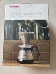 HARIO】V60 02雲朵咖啡壺 玻璃下壺 (600ML, 2-5杯) VCND-02B-EX V60 CRAFT COFFEE MAKER