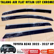 Toyota BZ4X 2022 2023 2025 2026 2027 Side Visor Flat Black Chrome List