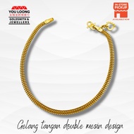 Youloong Gelang/Rantai tangan double mesin padu EMAS916/ Double mesin bracelet 916GOLD