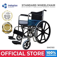 Indoplas Heavy Duty Wheelchair with Mag Wheels (Black)