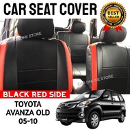 Toyota Avanza Old 2005-10 Seat Cover PVC Leather Black Red Side