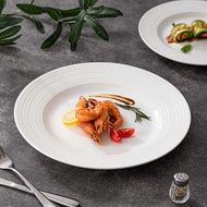 Pure White Ceramic Pasta Plate Western Restaurant Tableware UFO Plate Hat Plate Bowl Pasta Plate Wes