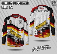 Jersey jerman Piala Dunia 2026 lengan panjang jersey Suporter jerman pildun 2026 free custom jersey