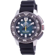 [Powermatic] Orient Ra-Ac0L04L M-Force Analog Automatic Blue Dial Rubber Strap Divers 200M Men'S Watch