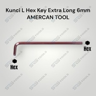 AMERICAN TOOL 8957979 Extra Long 6 mm L Key / Hex Key 6mm Long L Key