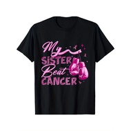 [ Sisters Support Breast Cancer T-Shirt] My Sister Beat Cancer Breast Cancer Awareness Support Squad