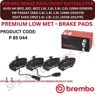 BREMBO GENUINE DISC BRAKE PAD (FRONT) FOR AUDI A4 [8D2, 8E] '94-08YR / VW PASSAT [3B2] '96-00YR / SE