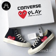 Ready STOCK cdg x converse 1970s Play love joint Canvas Shoe 8Tn8