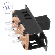 10Pcs High Knob 6 Pin 3 Position DPDT Panel Slide Switch 0.5A 50V DC