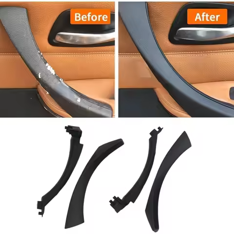 51417230849 51419150335 4pcs Black Rear Left+Right Inner Door Handle Pull Trim Cover For BMW E90 325