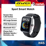 Awei H45 Smart Watch 1.83inch Screen Smart Watch IP68 Bluetooth Call Smartwatch Fitness Bracelet Awe