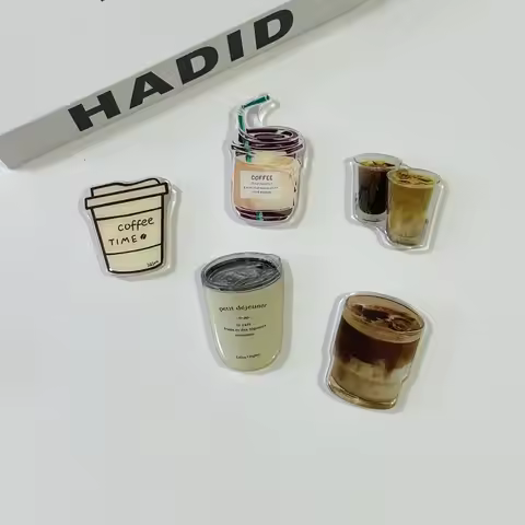 Korean Cute Cartoon Coffee Cup Griptok Bracket For iPhone 15 14 Samsung Universal Phone Accessories