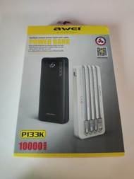 全新 AWEI P133K 10000mAh 自帶4線 [R850]