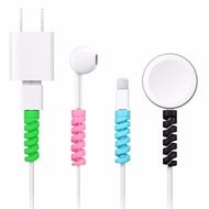 Spiral Cable Protector Data Line Silicone Bobbin Winder Protective Android USB Charging Cable Earphone 7 Colors