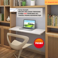 PROMO!! Meja Lipat Dinding Uk 80x40 Dan 60x40 Cm / Floating Desk Meja Kerja Belajar Anak Laptop Komputer Printer Tv Pc Tempel Tembok Kamar Furniture Apartement Kontrakan Rumah Kos Kosan Rak Ambalan Serbaguna Minimalis Modern Gaya Eropa Murah Berkualitas