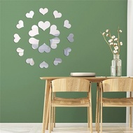 18 Pcs/set Heart Shaped Mirror Wall Stickers Acrylic Mirror Sticker DIY Home Room Art Mural Decor Re