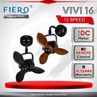 Fiero VIVI 3 Blades DC Motor Designer Wall Fan with 12 Speeds Remote Control Wall+Ceiling Mount Fan 