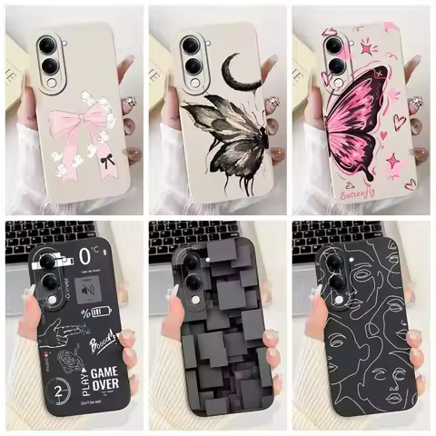 Case For Vivo Y04 Y 04 Cover 2025 New Popular Butterfly Painted Camera Lens Protection Soft Funda Fo