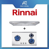 RINNAI RH-S95A-SSVR 90CM SLIMLINE HOOD + RINNAI RB-93TS 3 BURNER HYPER FLAME STAINLESS STEEL BUILT-IN HOB