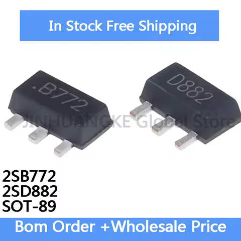 20-50Pcs 2SD882 2SB772 D882 B772 SOT-89 NPN/PNP power transistor IC In Stock Wholesale