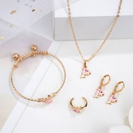 set perhiasan anak titanium anti karat kalung anting titanium anti