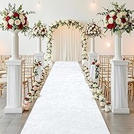 White Carpet Runner for Wedding 4x25 FT Velvet Aisle Runner Rug Weddings Floor Runner Runway Carpet 