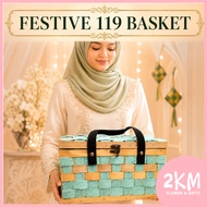 FESTIVE 119 BASKET  FLOWER BOX Weave Rattan Wicker Storage  bakul Fruit Rattan Garden Flowerpot Hold